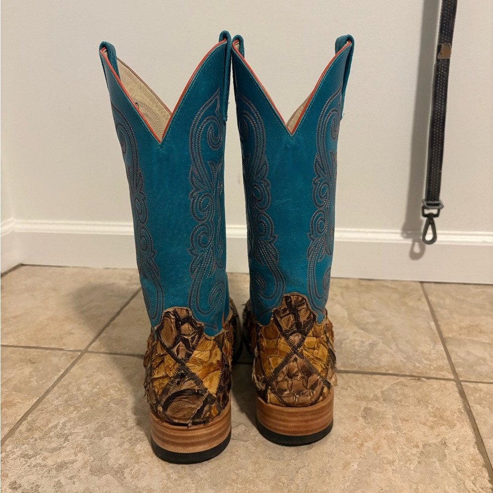 Horse Power Patchwork Exotic Leather Western Boot… - image 5